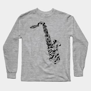 Sax black abstract // Jazz Lover Long Sleeve T-Shirt